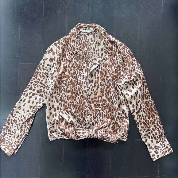 Reformation Tops - Reformation Brown Leopard Print Button Down Shirt